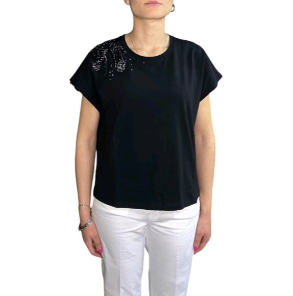 kocca t-shirt con strass e perline piata